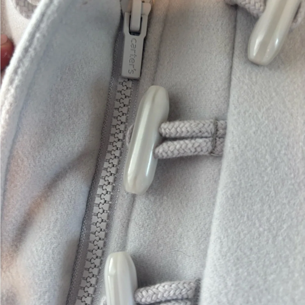 Carter’s Little Girls Grey Faux Fur Hooded Coat w/Toggle Buttons Size 18 M